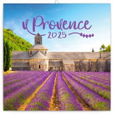Presco Publishing NOTIQUE Poznámkový kalendář Provence 2025, voňavý, 30 x 30 cm