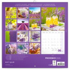 Grooters NOTIQUE Poznámkový kalendář Provence 2025, voňavý, 30 x 30 cm