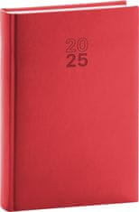 Grooters NOTIQUE Denní diář Aprint 2025, červený, 15 x 21 cm