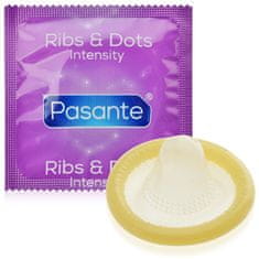 XSARA Pasante ribs dots – kondom zesilující prožitek 1 kus – pss 1023