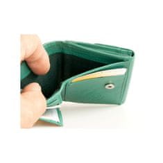 FLW Tyrkysová kapesní malá kožená peněženka Kabana