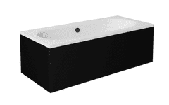 BPS-koupelny Krycí panel k obdélníkové vaně Vitae Black P 150x75 (160x75, 170x75, 180x80), černý -OAV-160-PKC