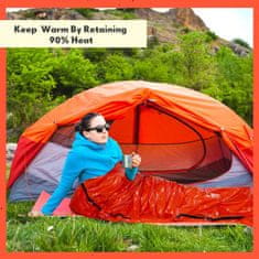 Netscroll Termo spací pytel pro první pomoc, pro přežití v extrémních povětrnostních podmínkách, spací pytel pro kempování a hory, první pomoc proti zimě, podchlazení a omrzlinám, udržuje 90% tepla, TermoBag