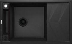 BPS-koupelny Dřez Magnetic s odkapávačem, granit - ZRM G113 grafit metalic