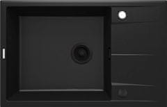 BPS-koupelny Dřez Eridan s odkapávačem, granit - ZQE N11B černý