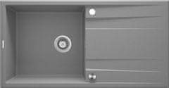 BPS-koupelny Dřez Eridan s odkapávačem, granit - ZQE S713 šedý metalic