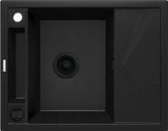 BPS-koupelny Dřez Magnetic s odkapávačem, granit - ZRM N11A černý