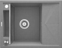 BPS-koupelny Dřez Magnetic s odkapávačem, granit - ZRM S11A šedý metalic