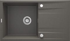 BPS-koupelny Dřez Eridan s odkapávačem, granit - ZQE T113 šedý metalic