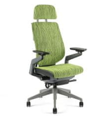 Office Pro Kancelářská židle KARME MESH žíhaná zelená A-06 s podhlavníkem