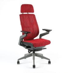 Office Pro Kancelářská židle KARME MESH žíhaná červená A-09 s podhlavníkem