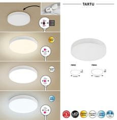 Rabalux  LED venkovní stropní svítidlo TARTU 24W | 2500lm | 2800-6000K CCT | IP44 - bílá