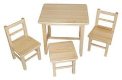 bHome Dětský stůl se třemi židlemi Wood