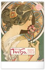 Grooters Nástěnný kalendář Alfons Mucha 2025, 33 × 46 cm