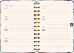 Grooters Spirálový 18měsíční diář Petito – Sakura 2024/2025, 13 × 18 cm