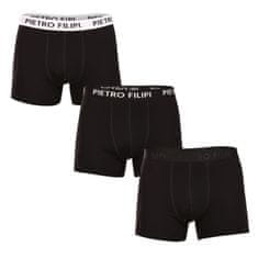 Pietro Filipi 3PACK pánské boxerky černé (3BCL004) - velikost XXL