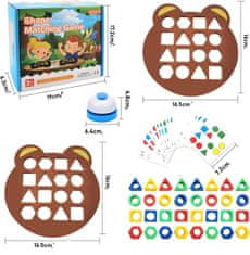 Sferazabawek Vzdelávací hra Montessori - Dopasovávání tvarů a vzorů, učební skládačka.