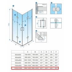 BPS-koupelny Čtvercový sprchový kout HYD-SK08B 100x100 chrom/transparent