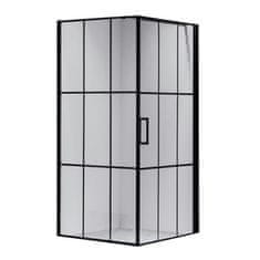 BPS-koupelny Čtvercový sprchový kout HYD-SK13A 80x80 černý/transparent + vanička HYD-OSV-SXL02A bílá