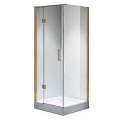 BPS-koupelny Čtvercový sprchový kout HYD-SK1390 80x80 zlatá/transparent