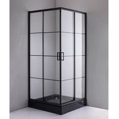 BPS-koupelny Čtvercový sprchový kout HYD-SK32A 80x80 černý/transparent