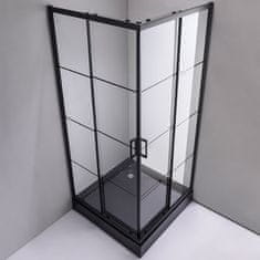 BPS-koupelny Čtvercový sprchový kout HYD-SK32A 80x80 černý/transparent