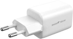 RhinoTech síťová nabíječka Quick Mini dual, USB-C + USB-A, 33W, bílá