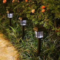 LUMILED 6x Solární zahradní lampa LED do země ASTRUM 33cm ČERNÁ IP44