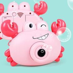 Leventi Fotoaparát bublifuk krab se světlem a zvukem vytvářející bubliny - růžový