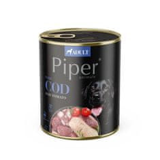 Piper ADULT 800g konzerva pro dospělé psy s treskou a rajčaty