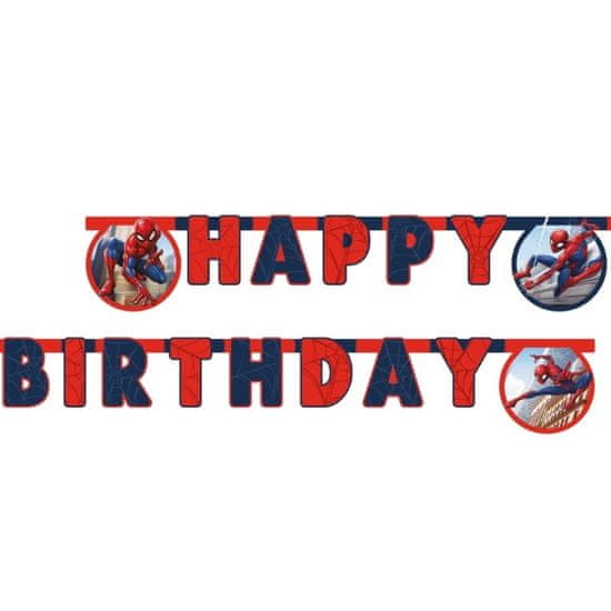 Procos Banner Happy Birthday Spiderman Crime Fighter 2 m