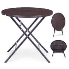 ModernHome Skládací zahradní stolek UNTULYA 79 cm hnědý