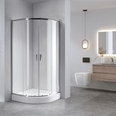 BPS-koupelny Čtvrtkruhový sprchový kout HYD-RK94A 80x80 chrom/transparent