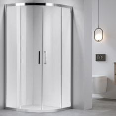 BPS-koupelny Čtvrtkruhový sprchový kout HYD-PK101A 80x80 cm chrom/transparent + vanička HYD-PSV-ST01A bílá