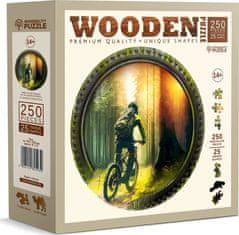 Wooden city Dřevěné puzzle Biker v lese 250 dílků EKO