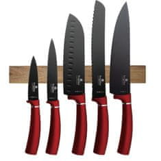 Berlingerhaus Sada nožů s magnetickým držákem 6 ks Burgundy Metallic Line