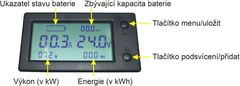 HADEX LCD Hall měřič napětí, proudu a kapacity 0-300V 0-50A WLS-PVA050