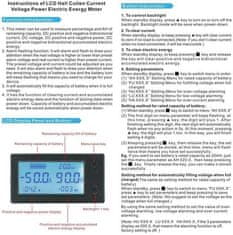 HADEX LCD Hall měřič napětí, proudu a kapacity 0-300V 0-50A WLS-PVA050