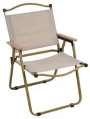 Mirpol Skládací kempingová židle béžová 54x78 cm