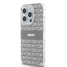 DKNY  PC/TPU Repeat Pattern Tonal Stripe Magsafe Zadní Kryt pro iPhone 15 Pro Beige