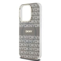 DKNY  PC/TPU Repeat Pattern Tonal Stripe Magsafe Zadní Kryt pro iPhone 15 Pro Beige