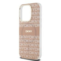 DKNY  PC/TPU Repeat Pattern Tonal Stripe Magsafe Zadní Kryt pro iPhone 15 Pro Pink