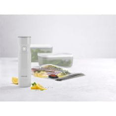Zwilling Fresh Ampamp Ušetřete 2 ks Bílé vakuové plastové nádoby na potraviny s vakuovou pumpou a sáčky