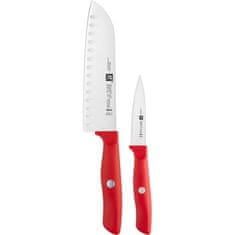 Zwilling Life 2 ks červené nerezové kuchyňské nože