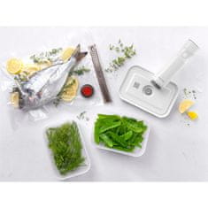 Zwilling Fresh Ampamp Ušetřete 2 ks Bílé vakuové skleněné nádoby na potraviny s vakuovou pumpou a sáčky