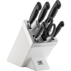 Zwilling Čtyřhvězdičkový 7 EL bílé kuchyňské nože kované v samoostřícím bloku s nůžkami