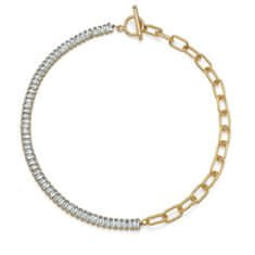 Oliver Weber Luxusní pozlacený náhrdelník s kubickými zirkony Barsamin Crystal Spirit 12301G