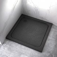 BPS-koupelny Čtvercová akrylátová sprchová vanička HYD-SSV-SILK 80x80 černá
