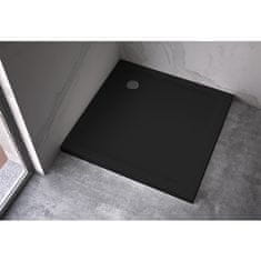 BPS-koupelny Čtvercová akrylátová sprchová vanička HYD-SSV-ST02A 80x80 černá
