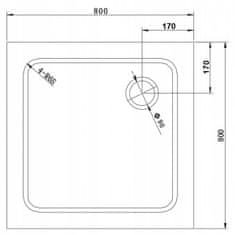 BPS-koupelny Čtvercová akrylátová sprchová vanička HYD-SSV-ST02A 80x80 černá